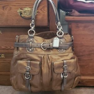 Coach large copper handbag